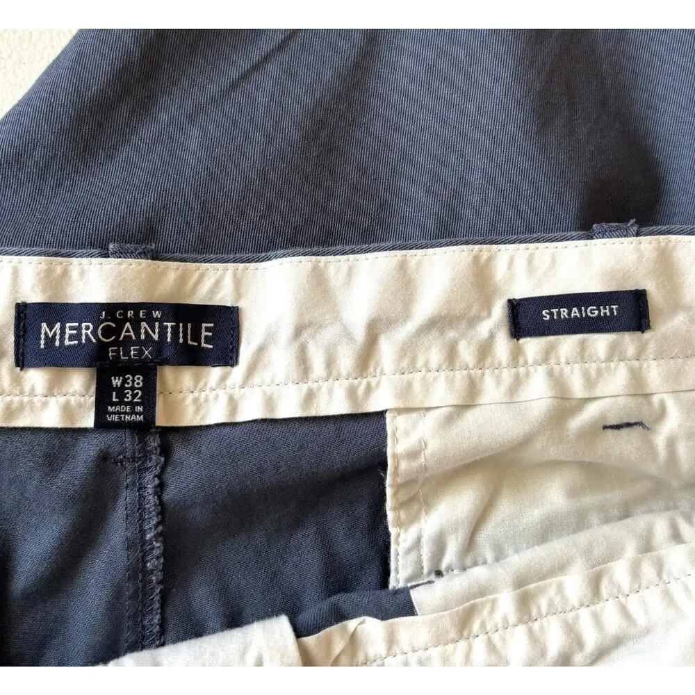 J.Crew Straight Fit Flex Chino Pant W 38 L32 Overcast Blue